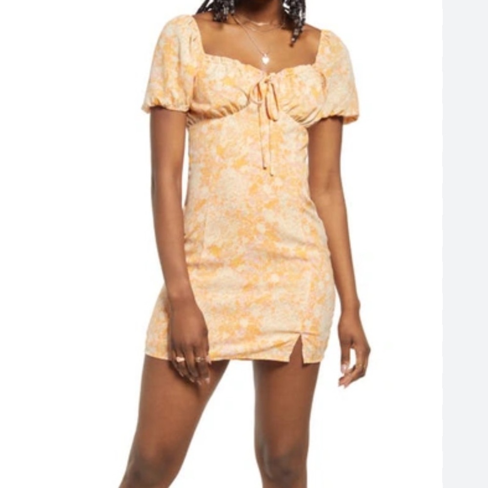 BP Printed Tie Front Minidress